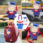 Clothes for 17cm Doll - Handmade Knitting Wool Graduation Gown, Premium Handcrafted Crochet Complete Dolls Clothes Outfit with Accessories (No Doll)