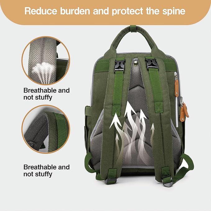 Diaper Bag Backpack 25L Capacity with Changing Pad for Boys and Girls Essential Baby Stuff for Mom (Gray)