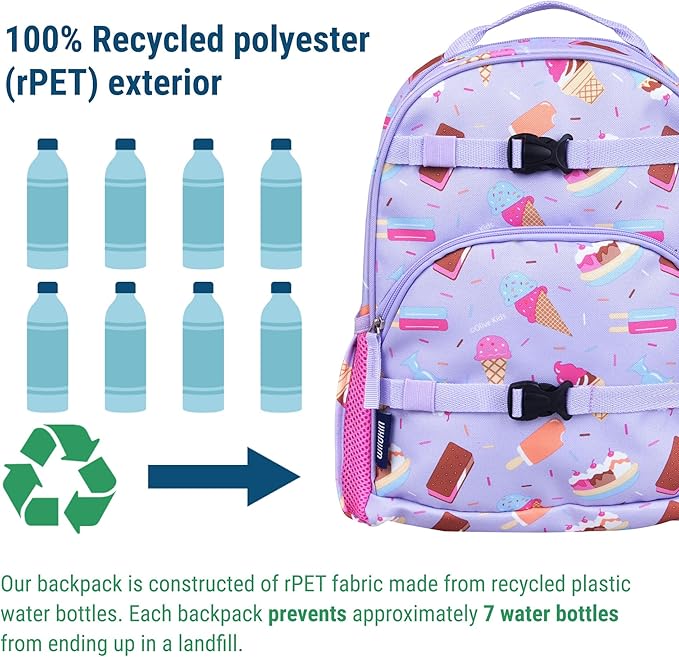 Wildkin ECO rPET 15-inch Kids Backpack – Sustainable, Padded, Adjustable – Sweet Dreams