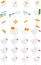 Toy Camel STEM Wooden Building Blocks -Chinese Mortise and Tenon Assembled into Various Shapes,Educational Toy Gifts for Kid and Classroom,Montessori STEM Toys for Ages 5+ and Teens-37 Pcs