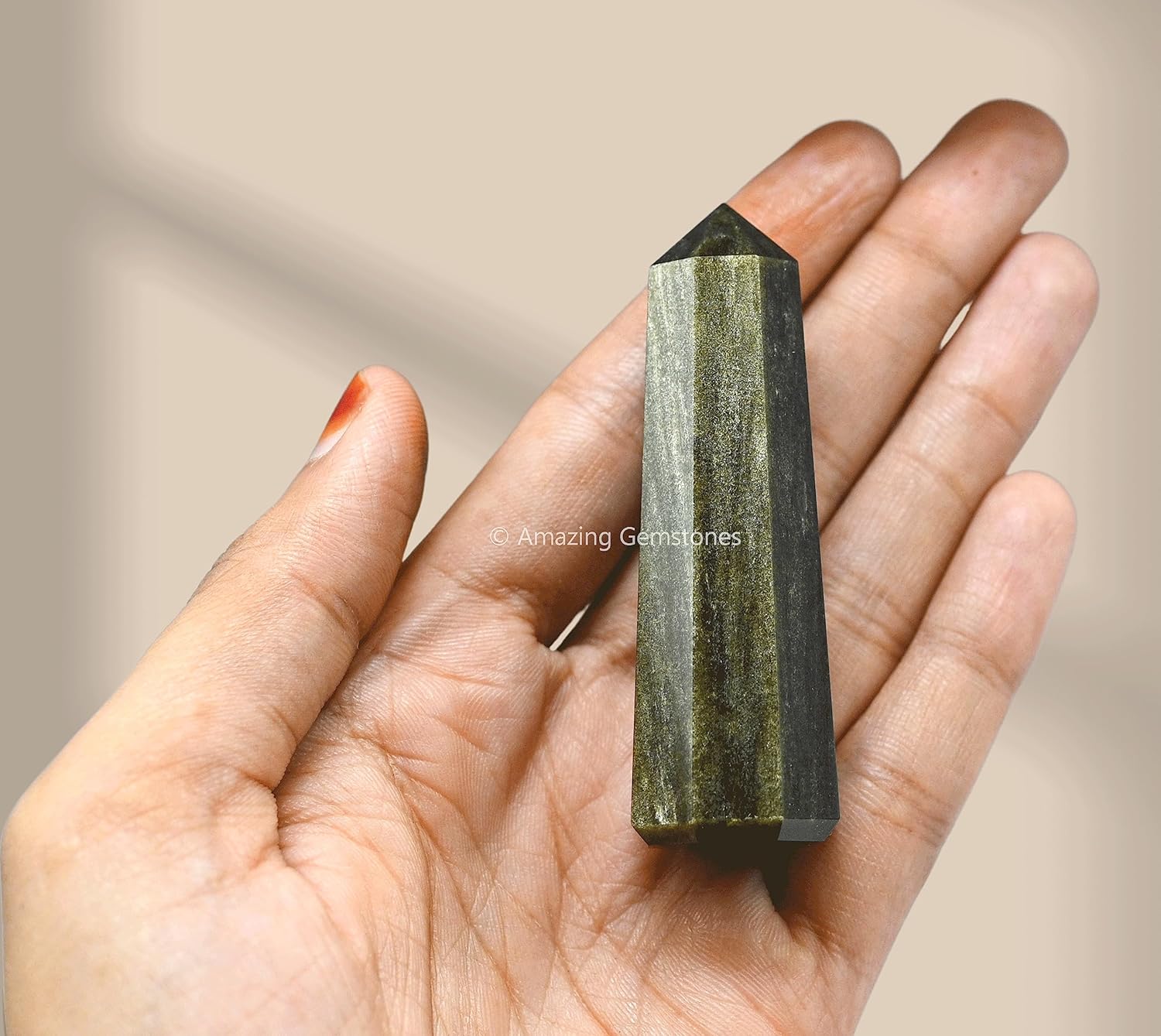 Amazing Gemstone Golden Sheen Obsidian Crystal Towers - Natural Healing Crystal Point Obelisk for Reiki Healing and Crystal Grid (2 Inch to 3 Inch)