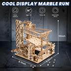 3D Wooden Puzzles for Adults: 371pcs Marble Run Model Building Kits Toys for Ages 14+ - DIY Crafts Brian Teaser Marble Run Wooden Puzzles with Roller Coaster Building Set - Gift for Adults