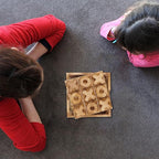 Glintoper Tic Tac Toe & Tumble Tower Blocks Tables Game Set, Classic Wood Stacking Game & XOXO Board Games for Kids Family, Living Room Rustic Coffee Table Decor, Travel Strategy Board Games