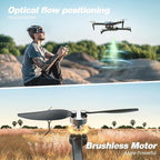 DEERC Drone with Camera 1080P, D20S FPV Mini Drones for Kids Adults Beginner; Foldable RC Quadcopter with Brushless Motor, 2 Batteries, Altitude Hold, Optical Flow, 3D Flips, Toy Gifts for Boys Girls