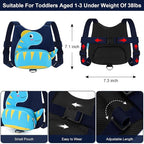 Accmor Toddler Harness with Leash, Cute Dinosaur Kids Leashes + Anti Lost Wrist Link, Children Walking Harnesses Tether Restraint Belt, Keep Child Close Hand Strap for Baby Boys Girls Outdoor Travel