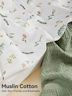 TILLYOU Muslin Changing Pad Cover for Baby Girls Boys, Soft and Breathable Cotton Diaper Changing Table Cover, 2 Pack(Daisy)