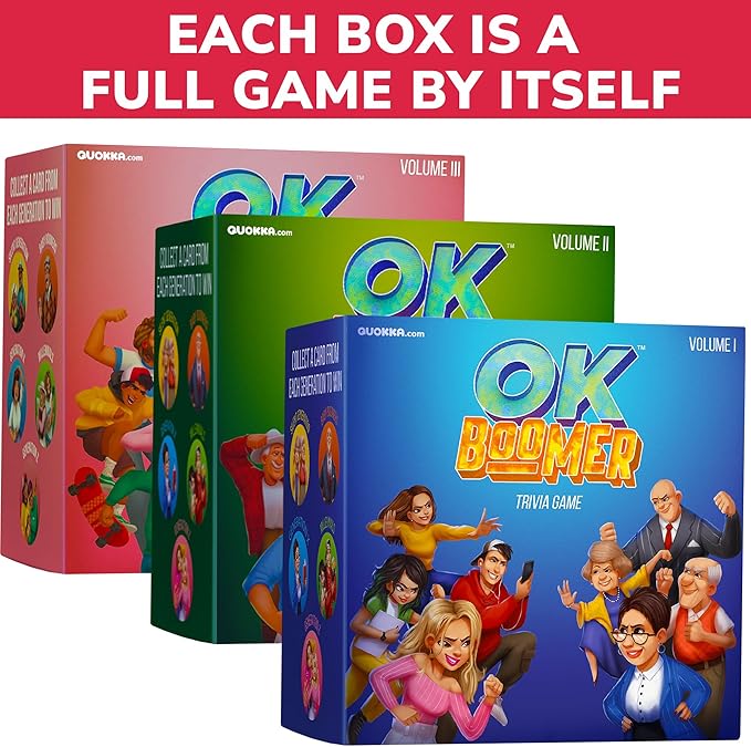 QUOKKA OK Boomer Family Generation Game Volume II - Board Game for Family Night - Trivia Card for Adults and Families - Fun Party Millennials vs Boomers for Ages 15+
