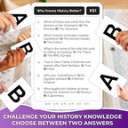 QUOKKA Who Knows Better? - History - Family Card Trivia Game | Fun Learning & Educational Questions for Families | Suitable for Boys & Girls