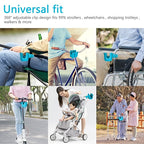 Suranew Adjustable Stroller Cup Holder with Phone Holder for Baby Stroller for Family Members, Sky Blue