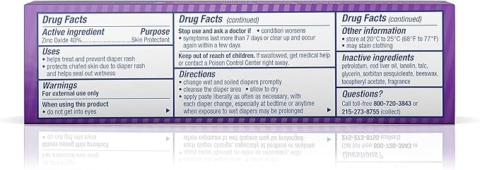 Desitin Maximum Strength Baby Diaper Rash Cream with 40% Zinc Oxide, Travel Size, 1 oz (Pack of 6)