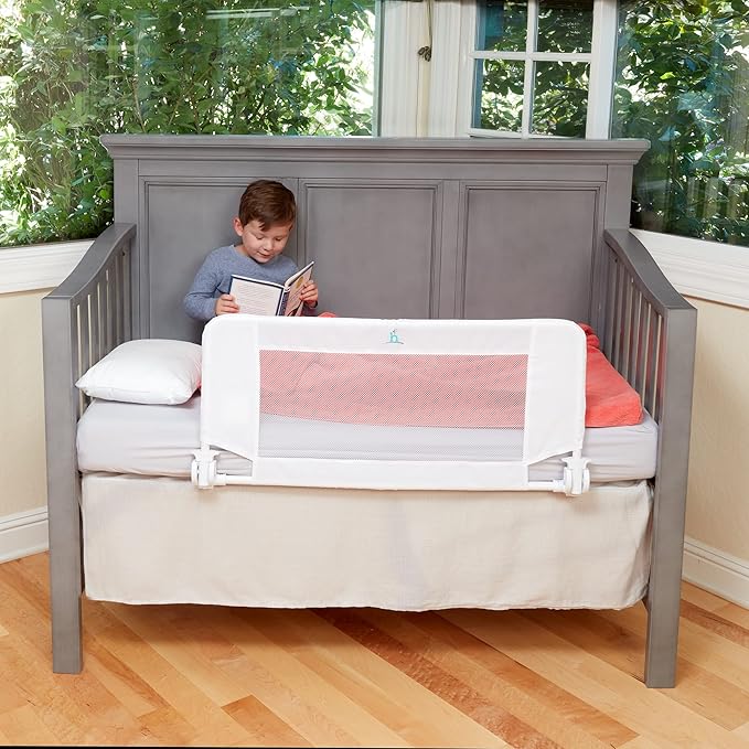 hiccapop Convertible Crib Bed Rail for Toddlers, Crib Rail Guard with Reinforced Anchor Safety