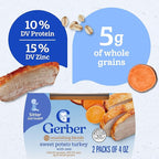 Gerber Stage 2 Baby Food, Sweet Potato Turkey with Oats Puree Tub, Nourishing Blends, No Added Colors or Flavors, Baby Puree, 16-Pack