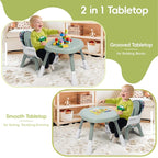 15 in 1 Convertiable High Chair for Babies and Toddlers, 2 in 1 Highchair & Activity Center w/Toys, Booster Seat, Toddler Chair w/5-Point Harness & Removable Tray & 2-Layer Cusion (Green)