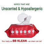 B.B. Klean Flushable Baby Wipes | Hypoallergenic | Sensitive Skin | Thick & Absorbent | Durable | Unscented | 99.9% Water | Eco-Friendly | 80 Wipes Inside (4)