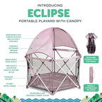 Baby Delight Go with Me Eclipse Deluxe Portable Playard | Playpen | Sun Canopy | Indoor and Outdoor | Ultra Padded Nylon Floor | Canyon Rose