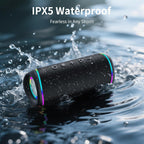 Bluetooth Speaker with HD Sound, Portable Wireless, IPX5 Waterproof, Up to 20H Playtime, TWS Pairing, Bluetooth 5.3, for Home, Party, Beach, Outdoor, Electronic Gadgets, Birthday Gift (Black)