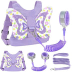 Accmor Toddler Harness Leash + Anti Lost Wrist Link, Cute Butterfly Kids Leash Wristband Assistant, Adorable Child Walking Harness Strap Adjustable Belt Protector for Baby Girls to Outdoor Travel