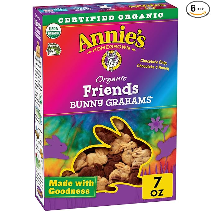 Annie's Organic Friends Bunny Grahams Snacks, 7 oz (Pack of 6)