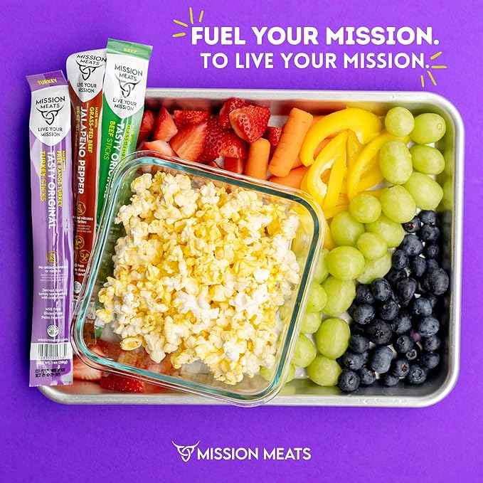 Mission Meats Variety Pack with Certified Organic Beef, Grass Fed, Free Range Turkey, and Cracked Pepper Pork – Gluten & Sugar Free, Whole 30 & Paleo Friendly, Delicious and Family Friendly (12 Count)