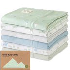 Organic Burp Cloths Baby Boy, Girl - 6-Pack Large Cotton Burping Cloths for Babies, Spit Up Rags, Super Absorbent, Ultra Soft Newborn Rag, Gender Neutral, Machine Washable, Durable (Vessels)