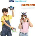 TOSY Magnet Pyramid Stone - 1 Cube Transforms into 1 Billion Shapes, 12 Pieces, 243 Rare Earth Magnets, Holographic Design Magnet Tiles Creative Puzzle STEM/STEAM Toy, 3-Pack