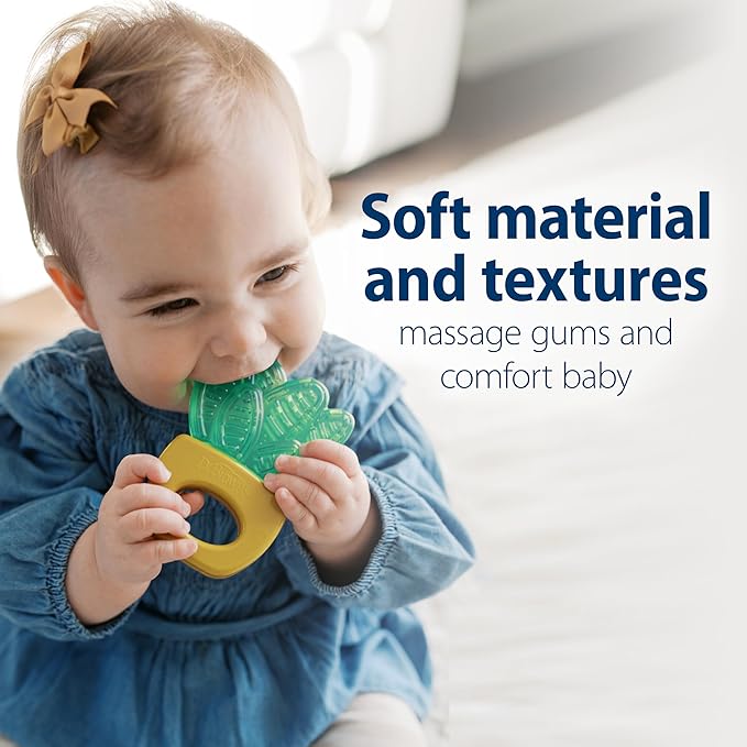 Dr. Brown's AquaCool Water-Filled Teether, Cooling Baby Teether Toy for Sore Gums, Green Cactus, BPA Free, 3m+, 4 Pack