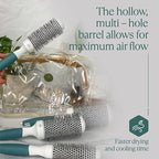 Round Brush Set for Blow Drying and Styling - Ceramic Ionic Thermal Brushes, Wet Hair Brush Bundle with Travel Bag for Women and Men