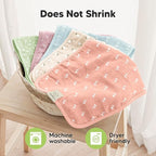 5-Pack Cotton Muslin Burp Cloths Baby Girls, Boys - Soft & Absorbent Spit Up Burp Rags, Large Muslin Towel, Cotton Wash Cloths for Babies, Newborn, Infant, No Shrink, Durable, Neutral (Bloom)