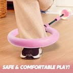 JOYIN Pink Ankle Skip Ball with Flashing Lights, Toy for Kids Indoor & Outdoor, Flashing Swing Ball Foldable Sports Toy, Birthday Gifts for Kids 3 4 5 +