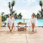 Waterproof Shower Bench, 24" Poly Lumber Shower Stool for Shaving Legs, Shower Chair Seat with Storage Shelf and Handles, Bathroom Bench for Inside Shower, Non-Slip (Brown)