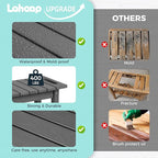 Waterproof Shower Bench, 24" Poly Lumber Shower Stool for Shaving Legs, Shower Chair Seat with Storage Shelf and Handles, Bathroom Bench for Inside Shower, Non-Slip (Grey)