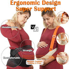 Upgranded Pregnancy Belly Band, Belly Support Belt for Pregnant Women with Adjustable Straps, Back Support, Waist Support Belt for Pregnancy (Orange, Small)