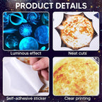 Glow in The Dark Stars and Planets for Ceiling, Robmoda Glow Solar System Wall Stickers, Space Wall Decals for Kids Boys Room (Blue)