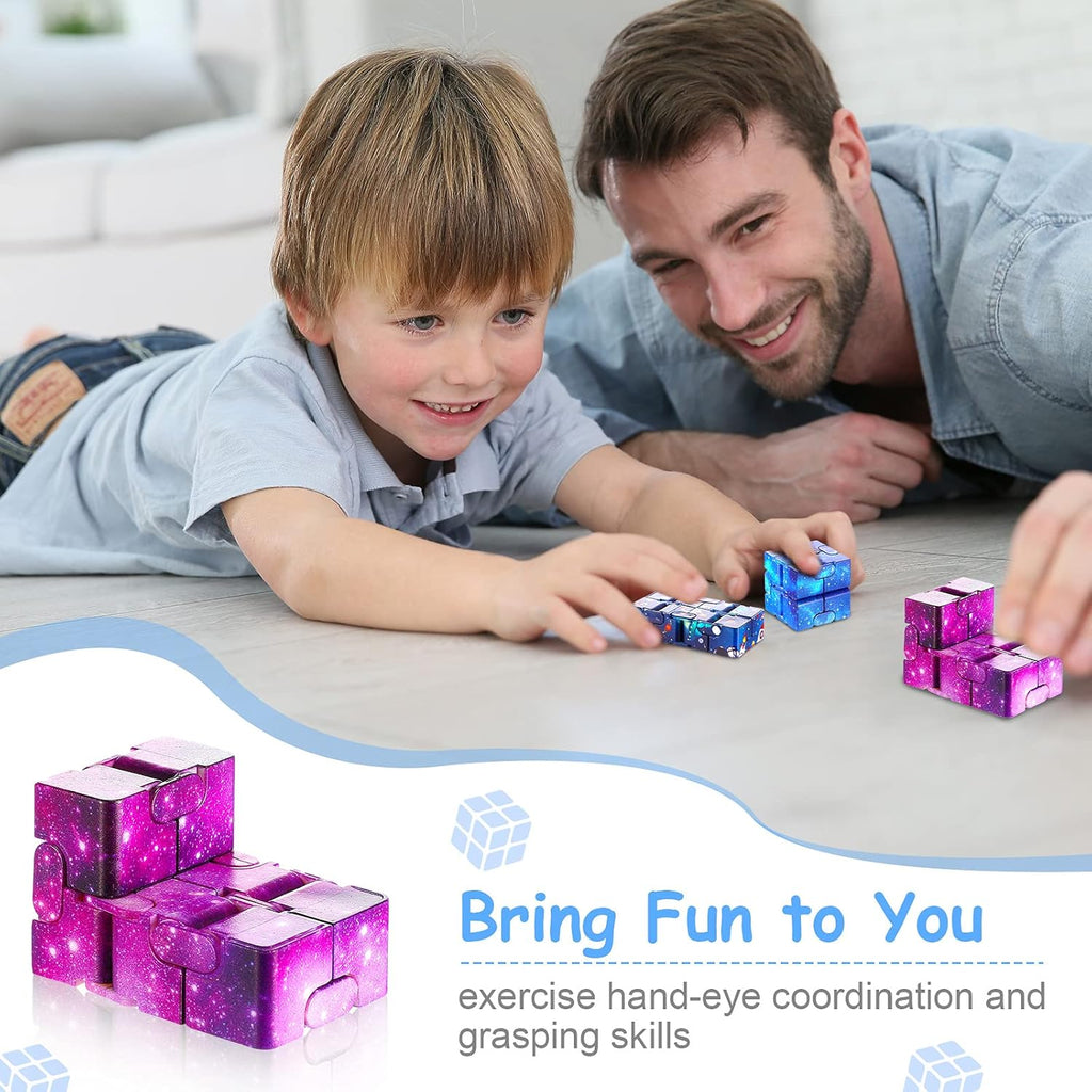 Galaxy Infinity Space Astronaut Infinity Toy Stress and Anxiety Relief Cool Hand Mini Kill Time Cube Toys for ADHD Teens Adults, 5 Styles (Graceful Style, 20 Pieces)