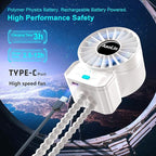 2 Pack Multifunctional Portable Stroller Fan 4 Speed 6600rpm High Speed Usb Rechargeable Personal Mini Handheld Fan Extended Tripod For Desktop Winding Kids Bed Treadmill Bike Golf Cart Outdoor Travel