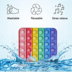 Alphabet Pop Fidget Toy Letters ABC Numbers Learning and Educational Toys Square Sensory Toys Popper Games Gifts for Kids 4 Packs Double Side Macaron(2 Alphabet Numbers and 2 Uppercase Lowercase)