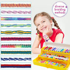 Friendship Bracelet Making Kit with Storage Box,DIY String Bracelet Arts and Craft for Girls Aged 8-12,Kids' Travel Activity Toy Set,Birthday Gifts for Ages 6 7 8 9 10 11 12 Year Old (White/Yellow)