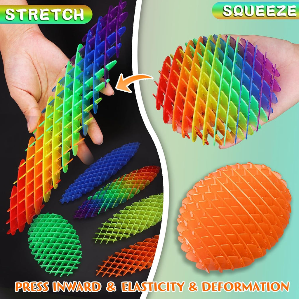 Fidget Worm Toy 8 PCS - Fidget Toys,Multicolor Stress Relief Fidget Toys,Sensory Slug Fidget Toy,Resistance Fidget Toys,Anxiety Relief Toys for Kids & Adults,Elastic Mesh Toys (8 Colors Packing)
