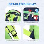 mygreen 3PCS Kids Backpack Set - Waterproof Bookbag with Lunch Box for Boys Ages 3-12, Adorable Cartoon Prints for School & Outdoor Use Light Blue Airplane