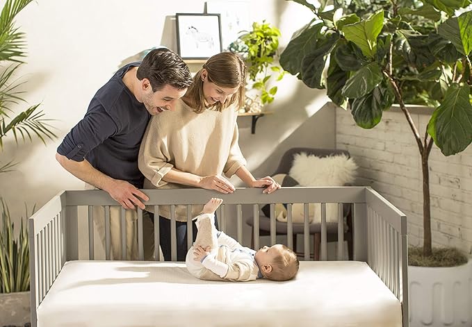 Naturepedic Organic Crib Mattress Sheet - Crib Fitted Sheet for Standard Crib Mattress - Soft and Breathable Cotton Crib Sheet - Ivory - 52"x28"