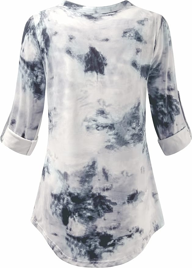 Joymom Maternity Rolled Long Sleeve Nursing Tops Tunic Blouses Breastfeeding