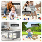 Baby Play Mat, 74 x 50 Inch Play Mat Perfect for Use Baby Playpen, Foldable Baby Foam Playmat for Floor, Portable Waterproof Activity PlayMats for Babies, Infants and Toddlers