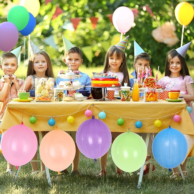 rubfac 30Pcs Punch Balloons, Party Favors for Kids, Thickened Heavy Duty Neon Punching Bounce Balloon for Birthday Goodie Bag Stuffers Exciting Outdoor Play Supply