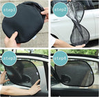 Funbliss Bar Mirror for Baby + 2 Pack Car Window Shades Bundle (19″ × 12″), UPF 50+ Window Shade for Baby in Car, 360° Rotation Fully-Adjustable Straps