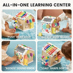 Tiny Land 9-in-1 Wooden Activity Cube, Montessori Baby Activity Center for 1+ Year Old, Educational Toy for Toddlers, Ideal Gift for Girls and Boys (Rainbow)