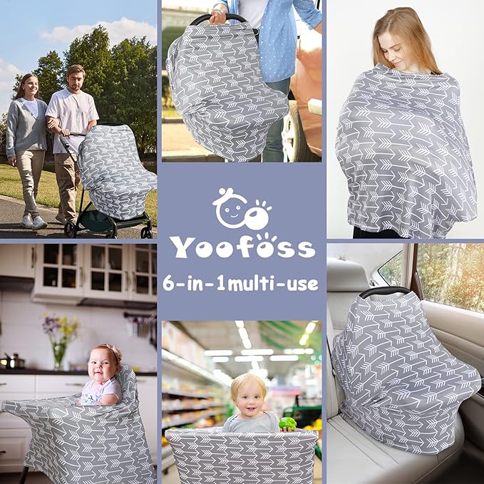 Yoofoss Nursing Cover Breastfeeding Scarf - Baby Car Seat Covers, Infant Stroller Cover, Carseat Canopy for Girls and Boys