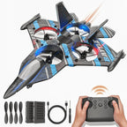 BEZGAR Drones for Kids | 2.4GHZ RC Plane, Remote Control Airplane, RC Helicopter, 360° Flip Fighter Jet Toy, Toys for ages 8-13 with Colorful LED Navigation Lights Blue
