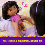 Dora, Sing & Explore Dora Doll with Music, Sound Effects, Bilingual Phrases, Doll Clothes & Accessories, Kids Toys for Girls & Boys Ages 3 and Up