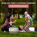 Rope Diaper Caddy - Storage for Baby and Toddler Items - Portable Cotton Organizer Easily Holds Diapers, Wipes, Clothing - Useful for Nursery, Bedroom (Gray, Regular)