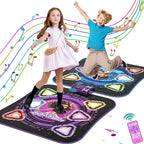 Upgraded Dance Mat for Kids, Single & Double Players Mode Electronic Dance Pad with Light-up 12-Button Wireless Bluetooth 5 Game Modes Christmas Birthday Gift for Girls Boys Ages 3 4 5 6 7 8 8-12